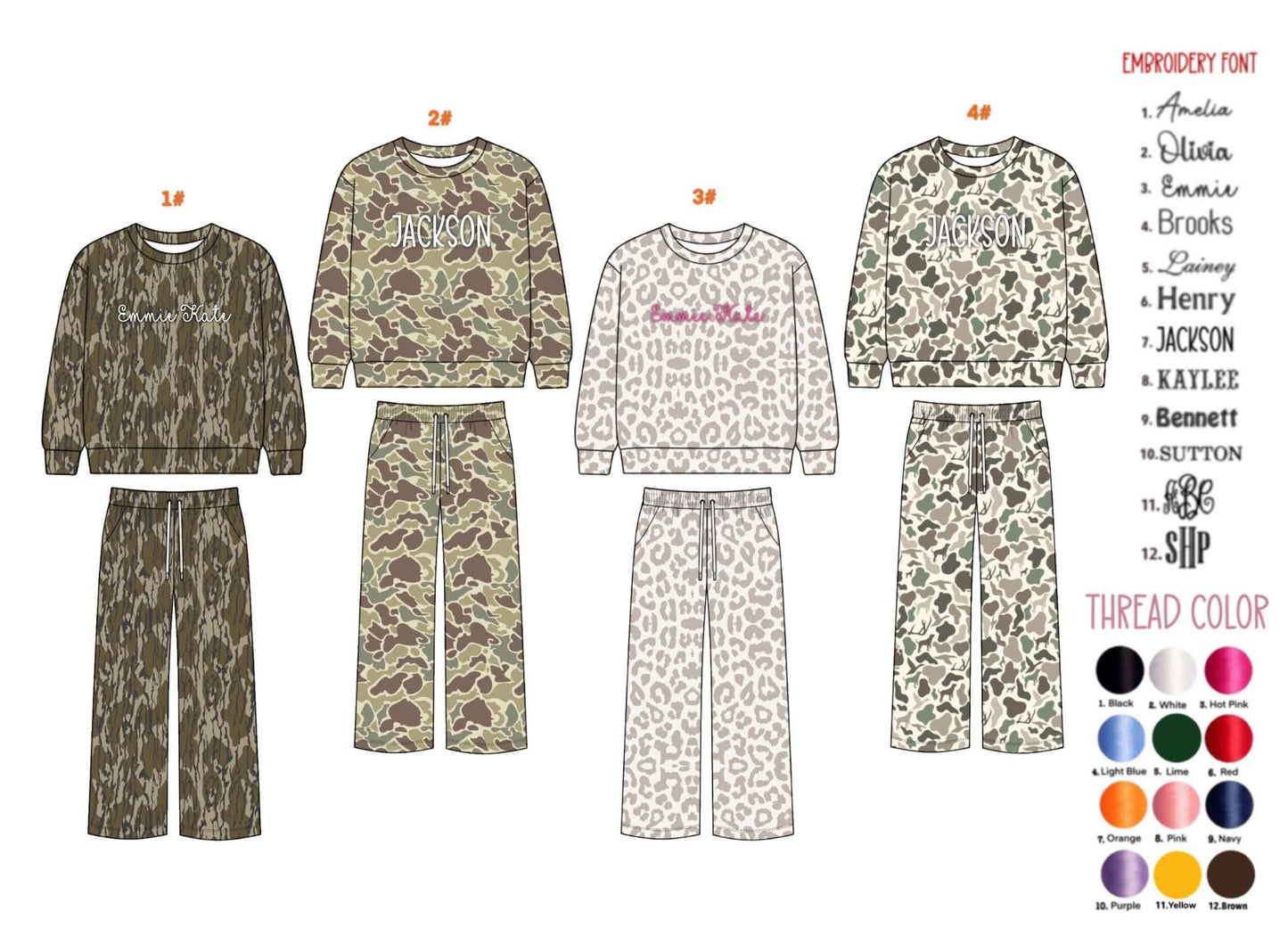 Kids custom print pant sets - WS