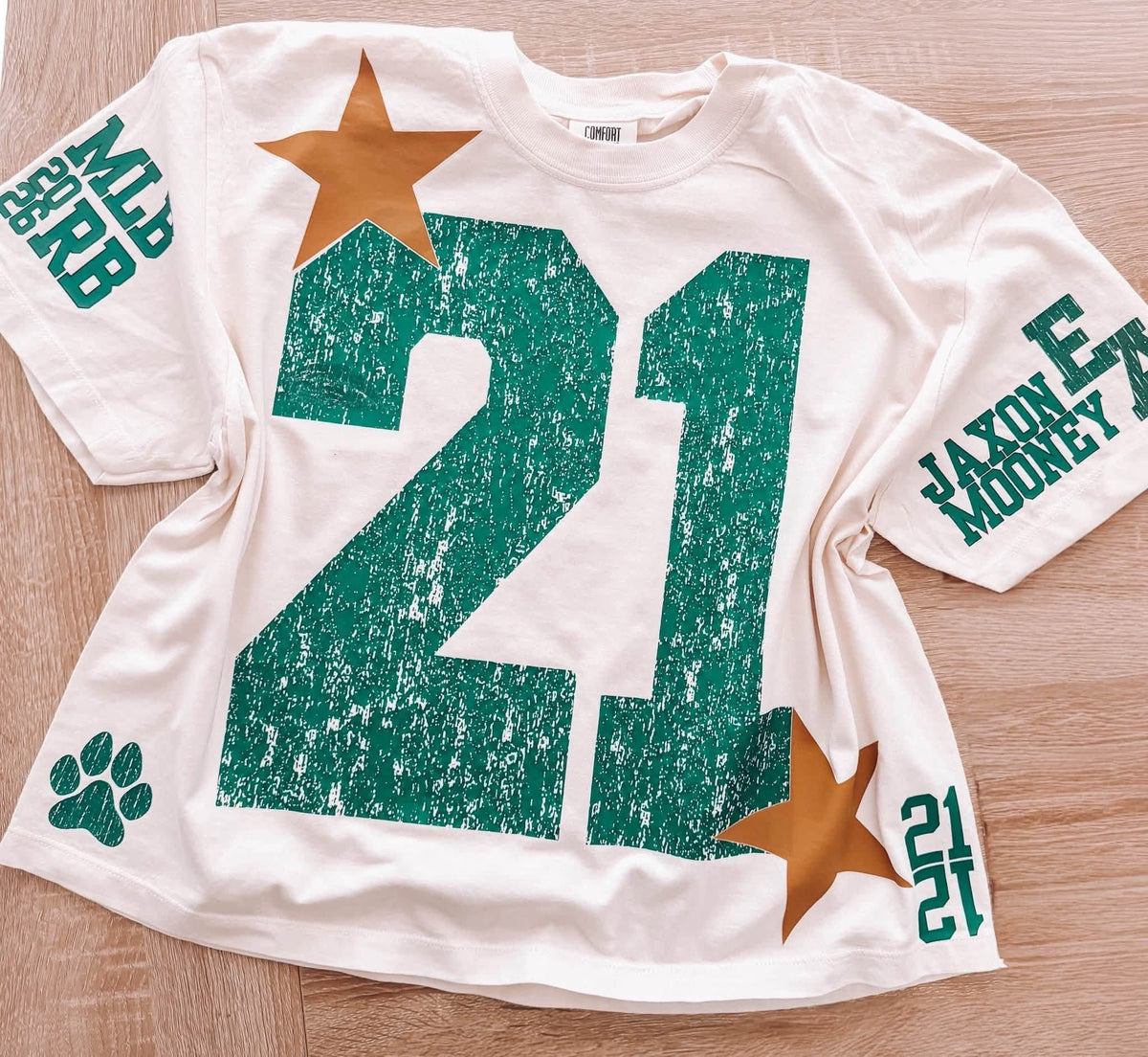 Distressed Boxy Crop Tees with stars - WS