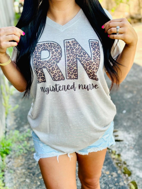 Registered Nurse Leopard Marble Tee