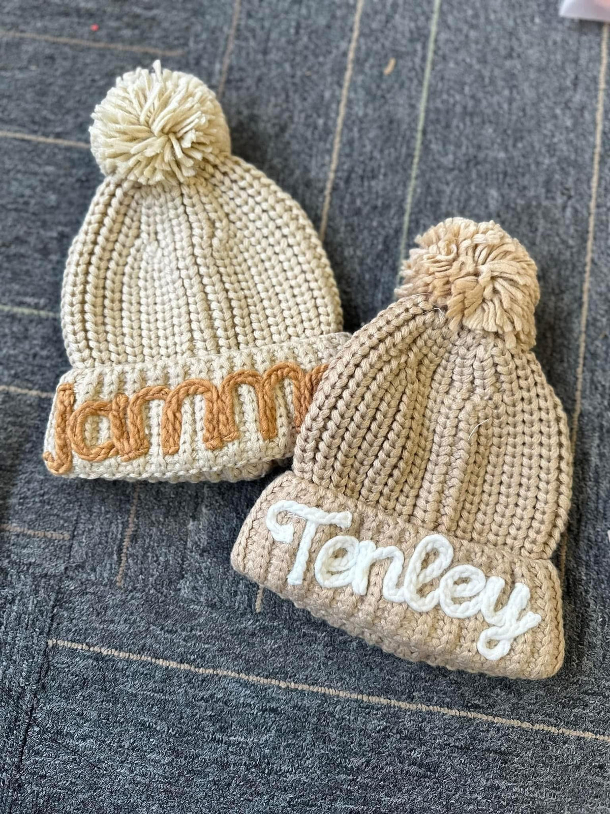Handmade Embroidery Name Kids Beanies - WS
