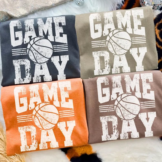 Basketball Game Day Distressed DTF Tee