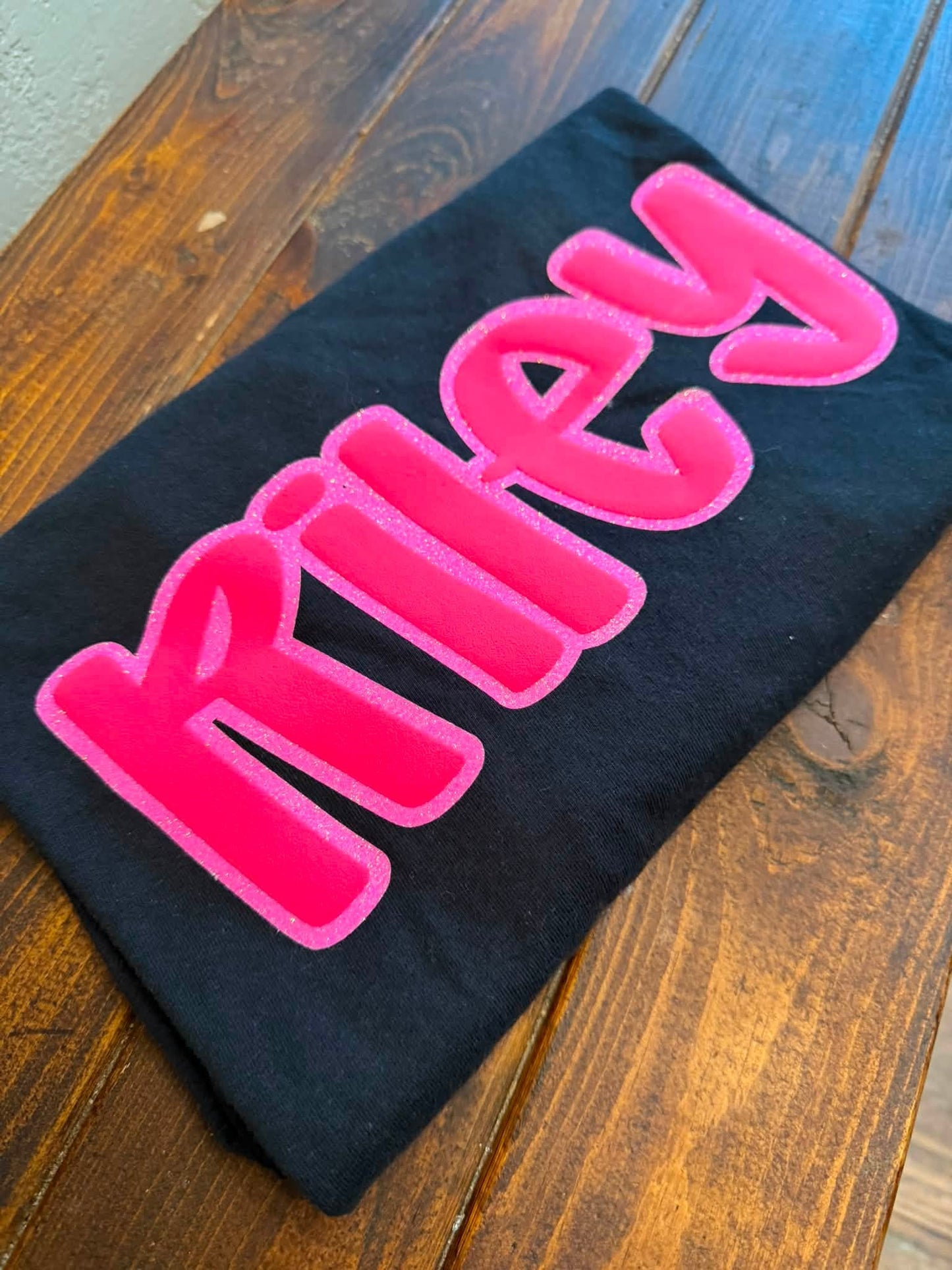 Puff & Glitter Name tshirt - WS