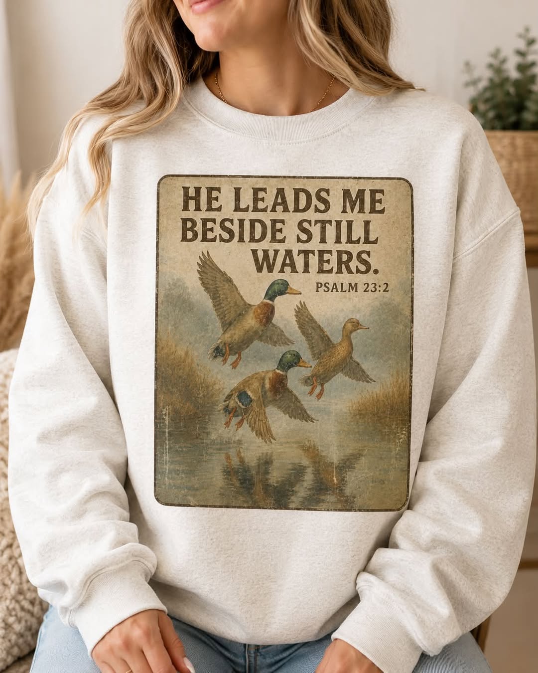 He Leads Me Beside Still Waters Sweatshirt - WS