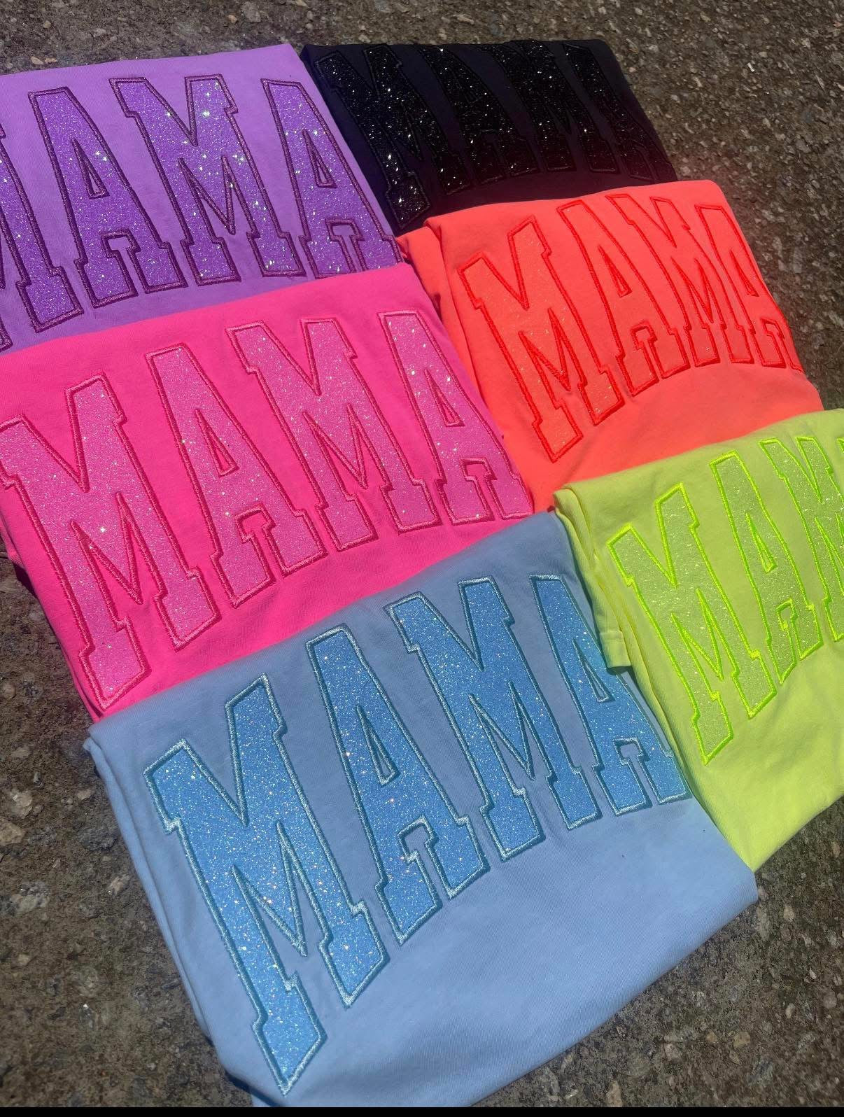 Mama Glitter Appliqe long sleeve tshirt - WS