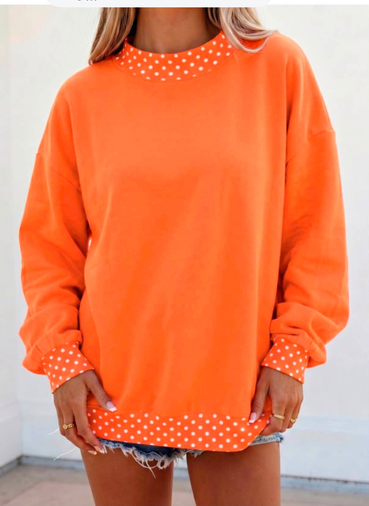 Polka Dot Mock Neck Sweatshirts - WS