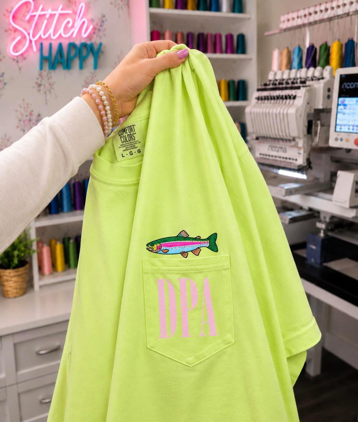 RAEGANS BDAY SPECIAL MONOGRAM FISH POCKET TEES - WS