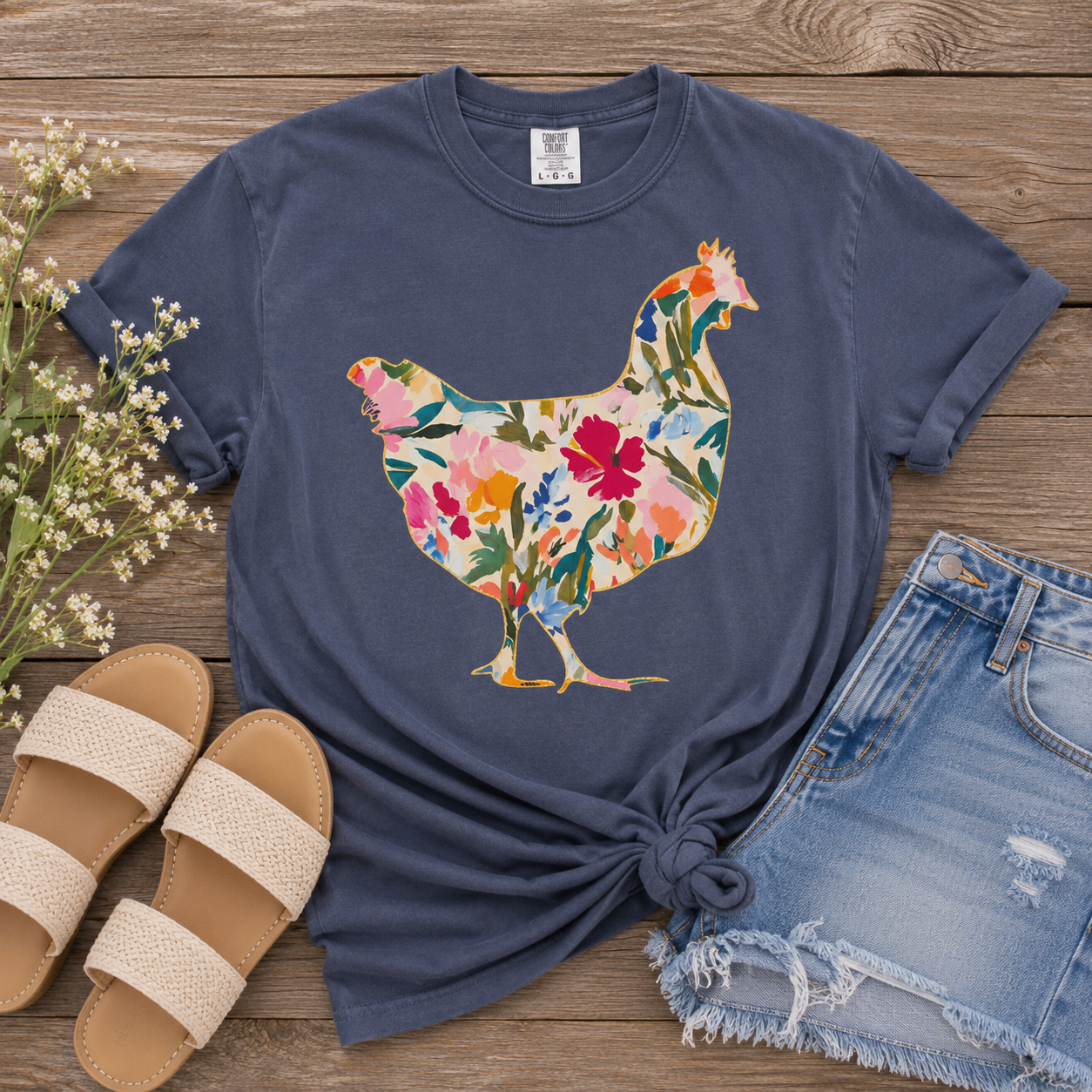 Brushstroke Floral Chicken