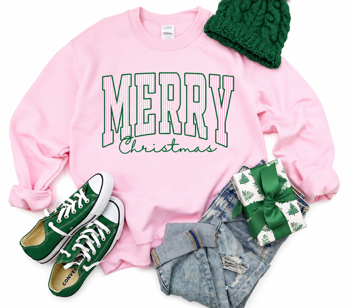 Merry Christmas Stripes Sweatshirt/Tee