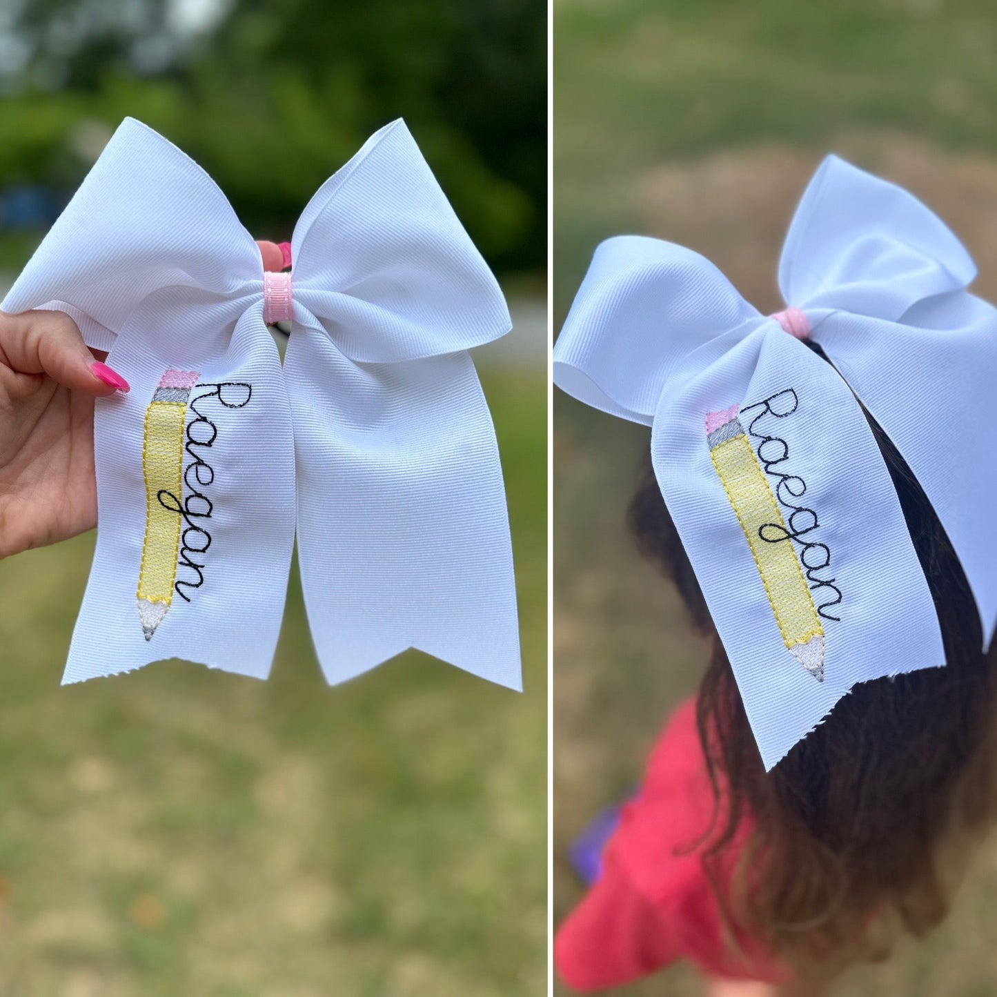 Embroidered pencil bow - WS