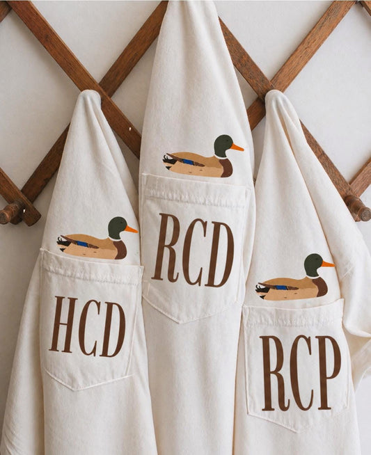 CUSTOM MONOGRAM DUCK POCKET TEES - WS