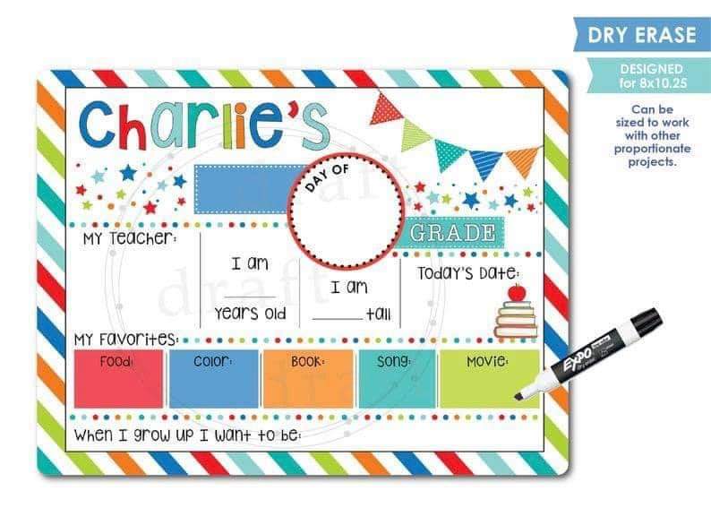 First - Last Day of school Dry Erase boards - WS