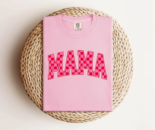 Checkered Mama Tee
