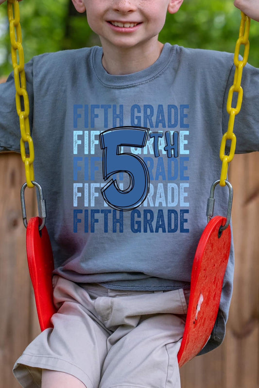 Adult blue on blue Stacked Grade Shirts - WS