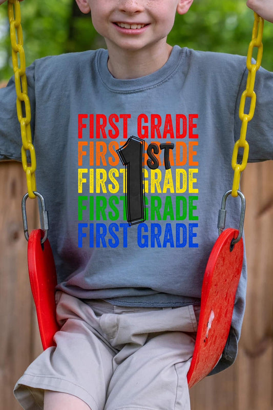 Youth standard rainbow color Stacked Grade Shirts - WS