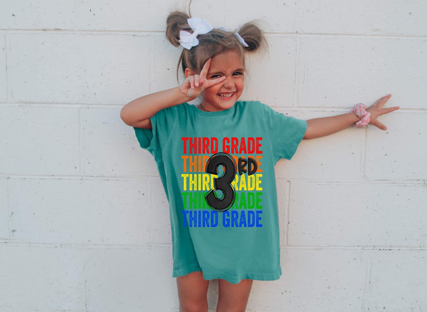 Youth standard rainbow color Stacked Grade Shirts - WS