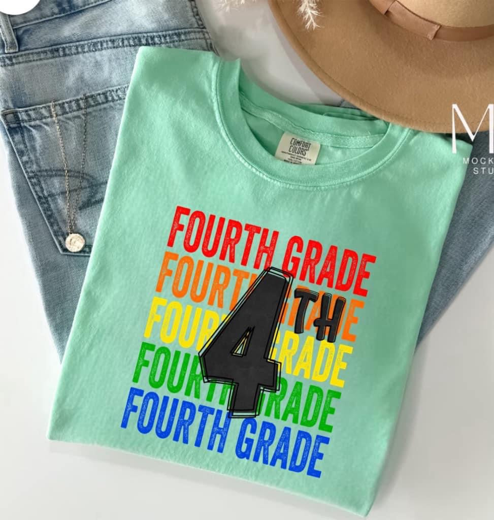 Adult standard rainbow color Stacked Grade Shirts - WS