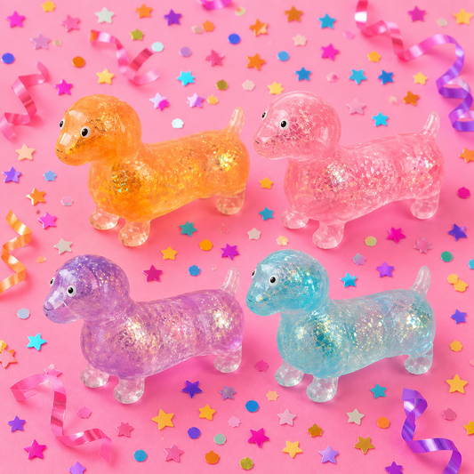 Glitter Weenie Dog Squishy - READY TO SHIP