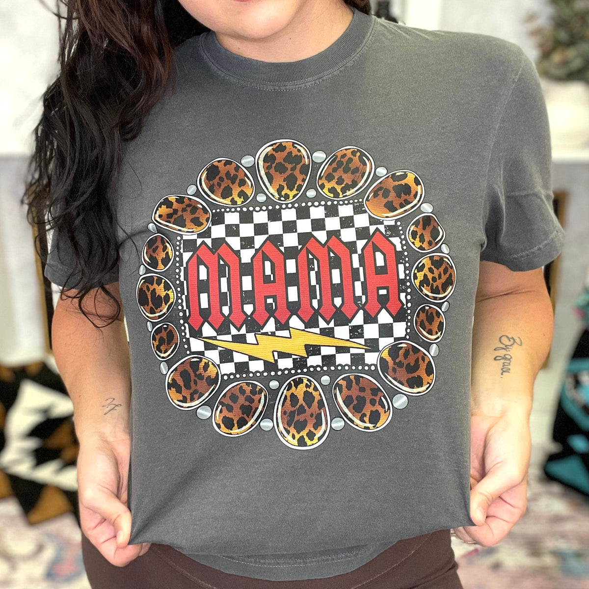 Mama Leopard Concho Graphic Tee