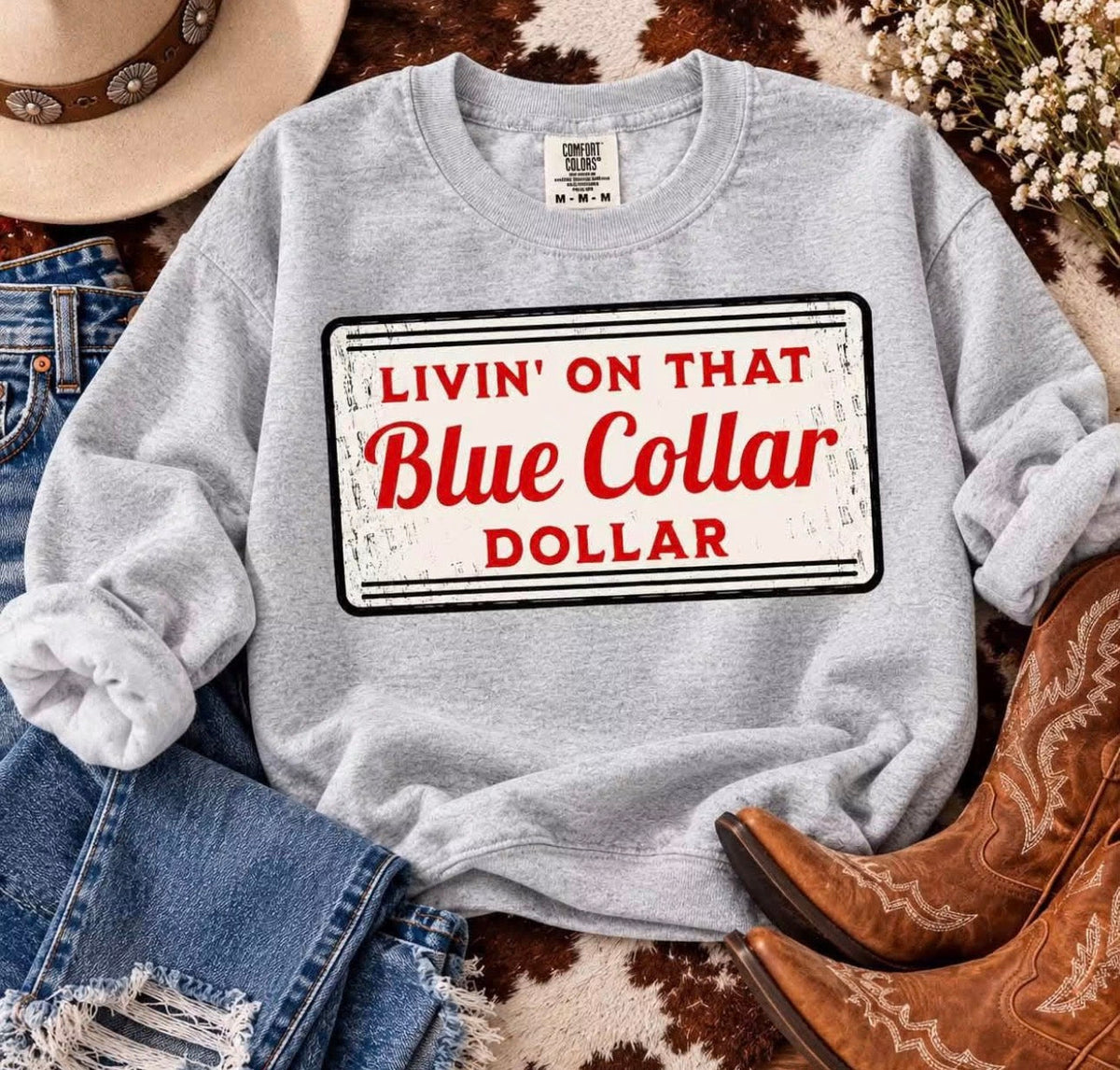 Livin' On That Blue Collar Dollar DTF Graphic Design