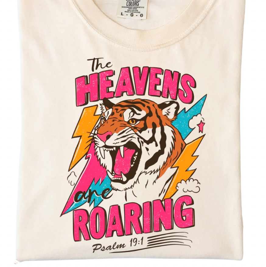 The Heavens are Roaring Pink Graphic Tee #26116