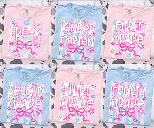 Back to School Pink Bows Tee