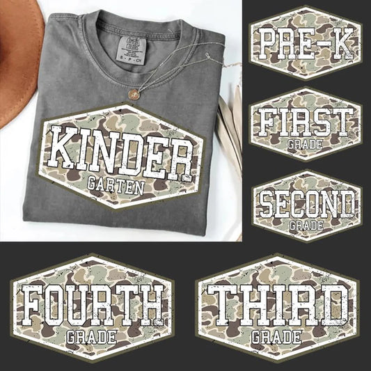 Retro Camo Back to School Tee