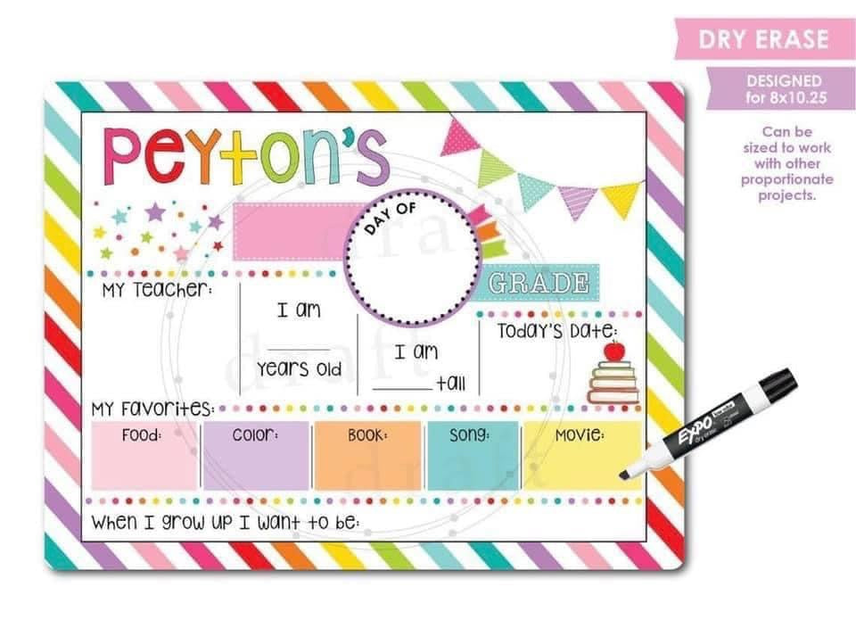 First - Last Day of school Dry Erase boards - WS