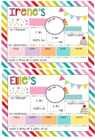 First - Last Day of school Dry Erase boards - WS