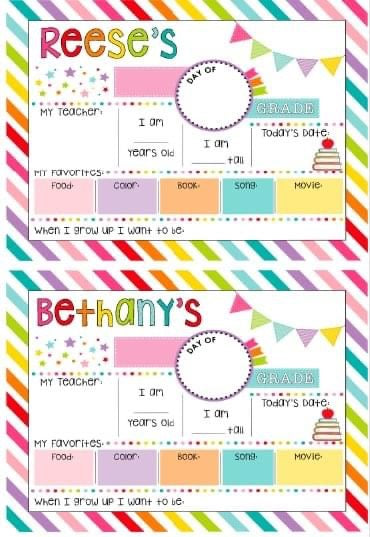 First - Last Day of school Dry Erase boards - WS